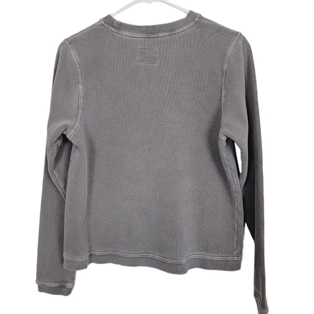 Life Is Good Sz Small Sweatshirt Gray Fleece Lined Crewneck Manufacturer Fading - Picture 2 of 7